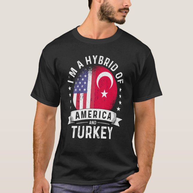 Turkiye American Patriot Grown Flag Humor T-Shirt (Front)