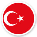 Turkiye Flag Round Sticker