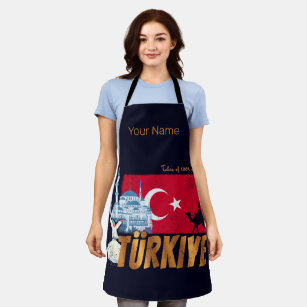 Türkiye Istanbul Vintage Flag Turkey Souvenir Apron