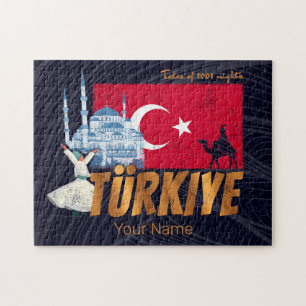 Türkiye Istanbul Vintage Flag Turkey Souvenir Jigsaw Puzzle