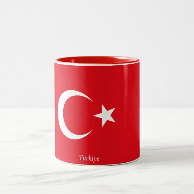 Türkiye National Flag Turkey Coffee Mug (Center)