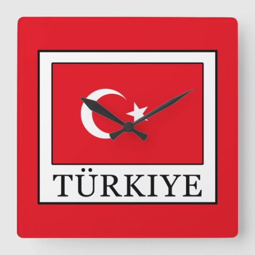 Trkiye Square Wall Clock