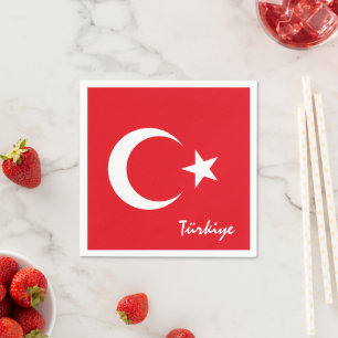 Türkiye & Turkish Flag party fashion /sports fans Napkins