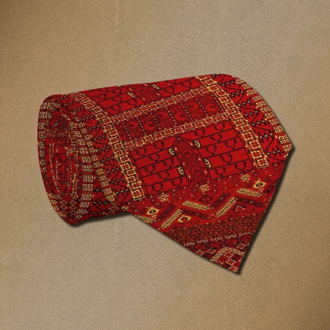 Turkmen tribal rug pattern neck tie (Creator Uploaded)