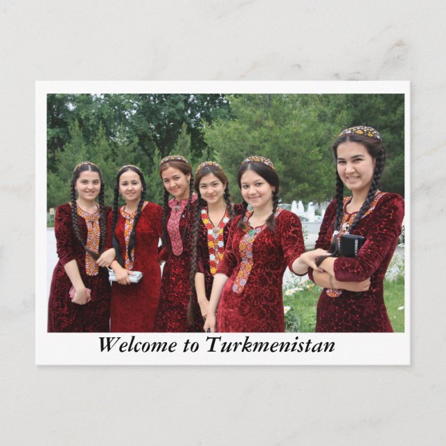 TURKMENISTAN BEAUTIES POSTCARD (Front)