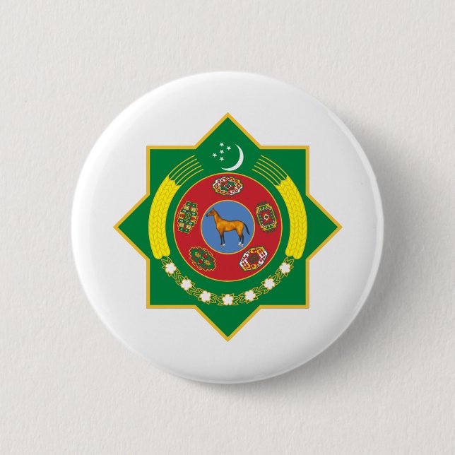 turkmenistan emblem button (Front)
