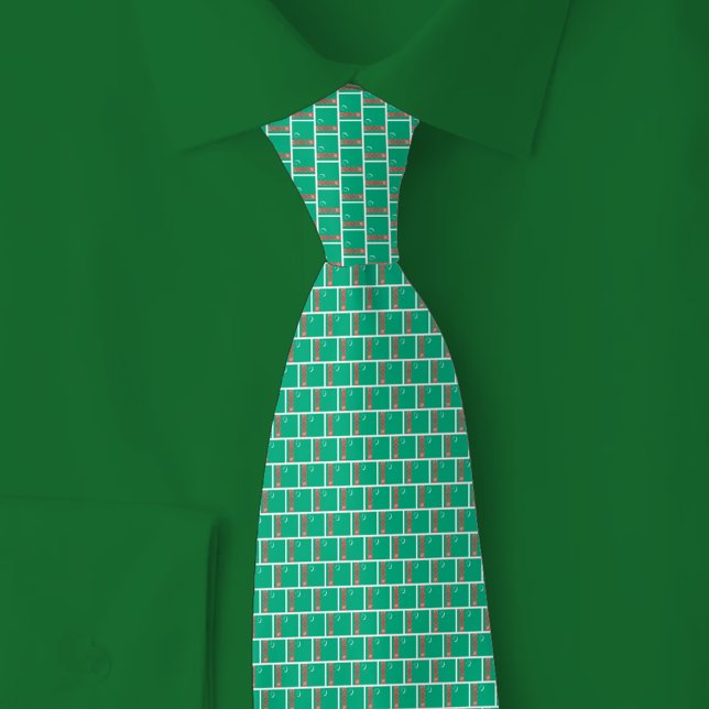 Turkmenistan Flag Brick Pattern Neck Tie (Creator Uploaded)