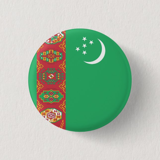 Turkmenistan Flag Button (Front)