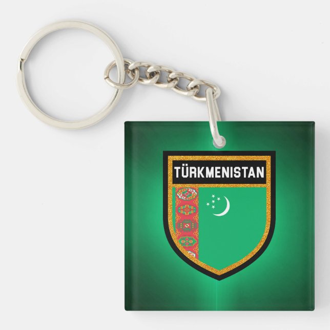 Turkmenistan Flag Keychain (Front)
