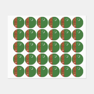 Turkmenistan flag labels