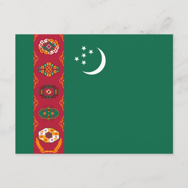 Turkmenistan Flag Postcard (Front)