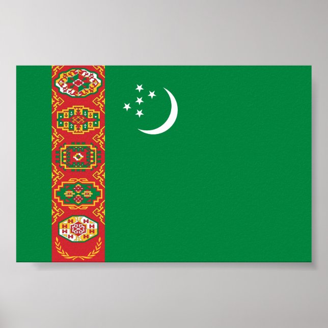 Turkmenistan Flag Poster (Front)