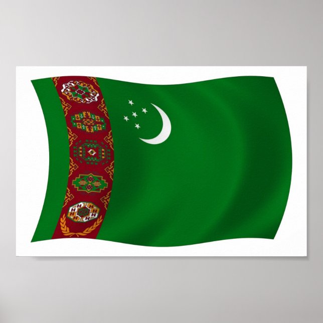 Turkmenistan Flag Poster Print (Front)
