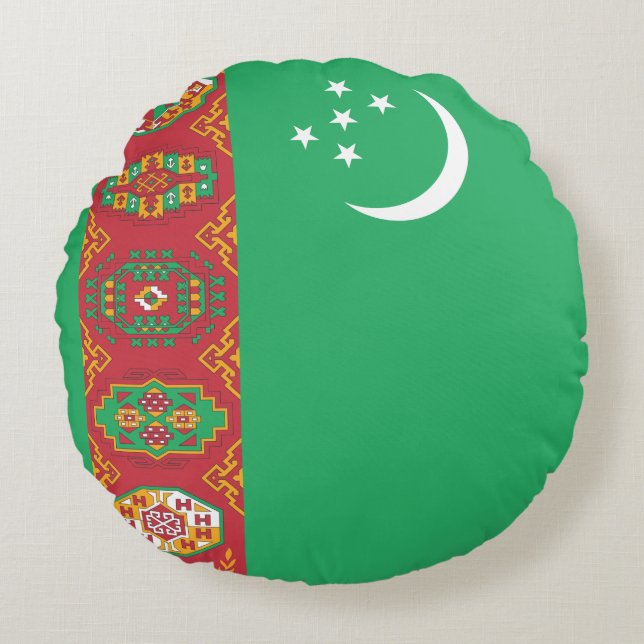 Turkmenistan Flag Round Pillow (Front)