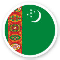 Turkmenistan Flag Round Sticker
