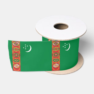 Turkmenistan Flag Satin Ribbon