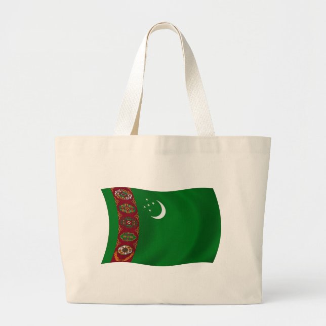Turkmenistan Flag Tote Bag (Front)