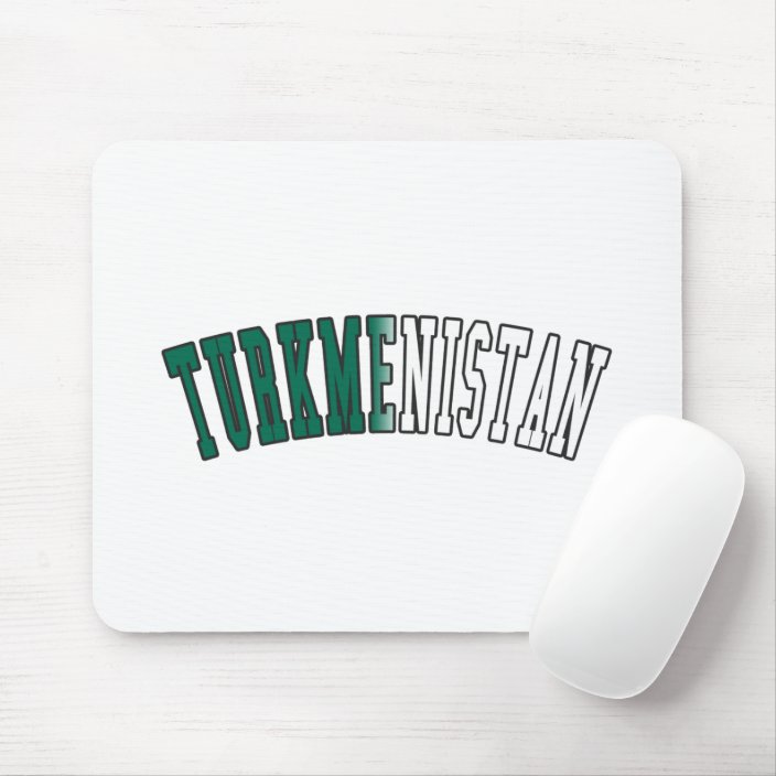 Turkmenistan in National Flag Colors Mouse Pad