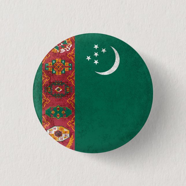 Turkmenistan Pinback Button (Front)