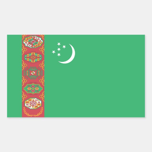 Turkmenistan/Turkmen Flag Rectangular Sticker (Front)