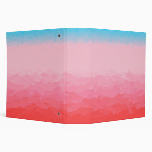 Turks and Caicos Blue and Coral Ombre 3 Ring Binder