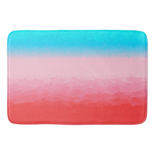 Turks and Caicos Blue and Coral Ombre Bath Mat