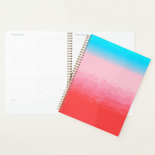 Turks and Caicos Blue and Coral Ombre Planner