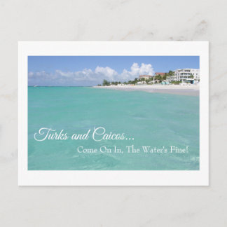 "TURKS AND CAICOS "COME ON IN, THE WATER'S FINE!" POSTCARD