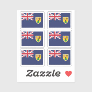 Turks and Caicos flag Collection pack of 6 Sticker