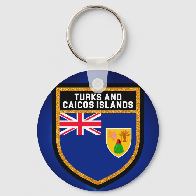 Turks And Caicos Flag Keychain (Front)