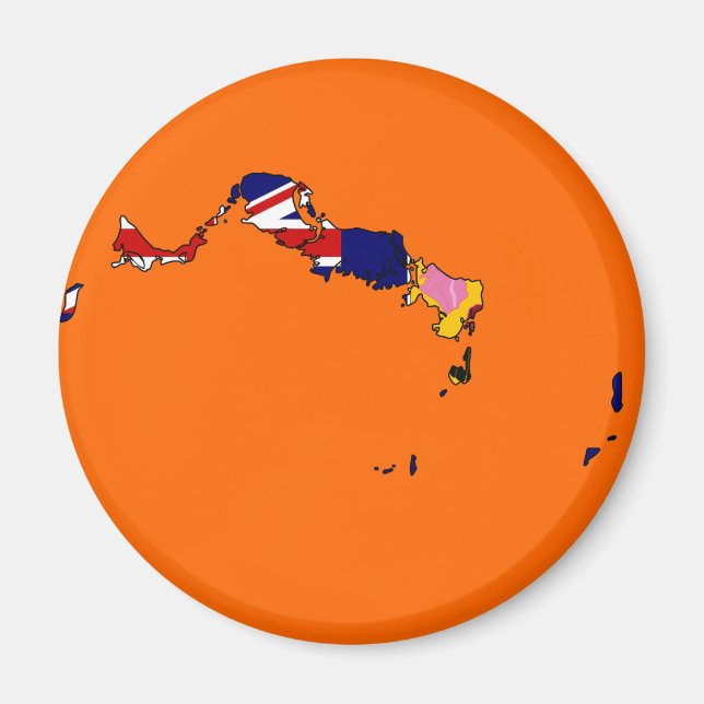 Turks And Caicos flag map Magnet (Front)