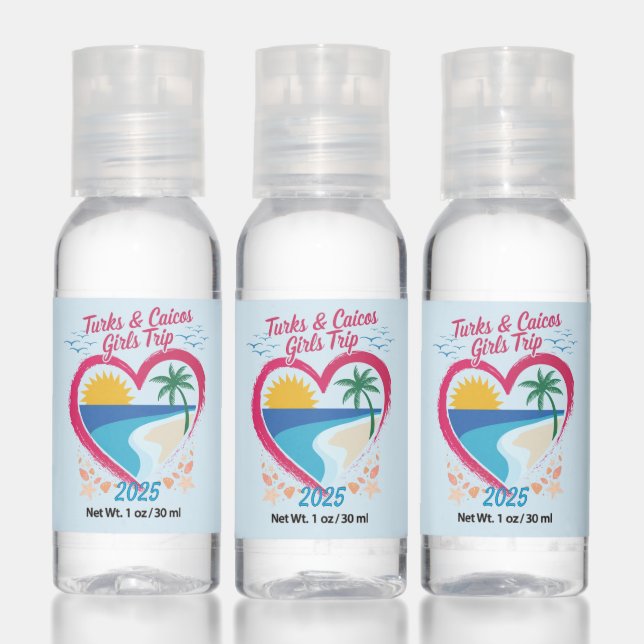 Turks and Caicos Girls Trip Tropical Paradise  Hand Sanitizer (Set)