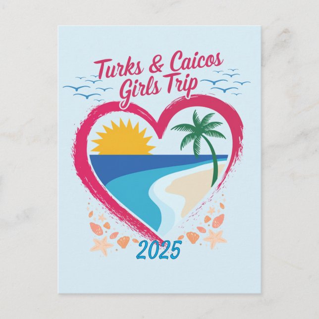 Turks and Caicos Girls Trip Tropical Paradise  Postcard (Front)