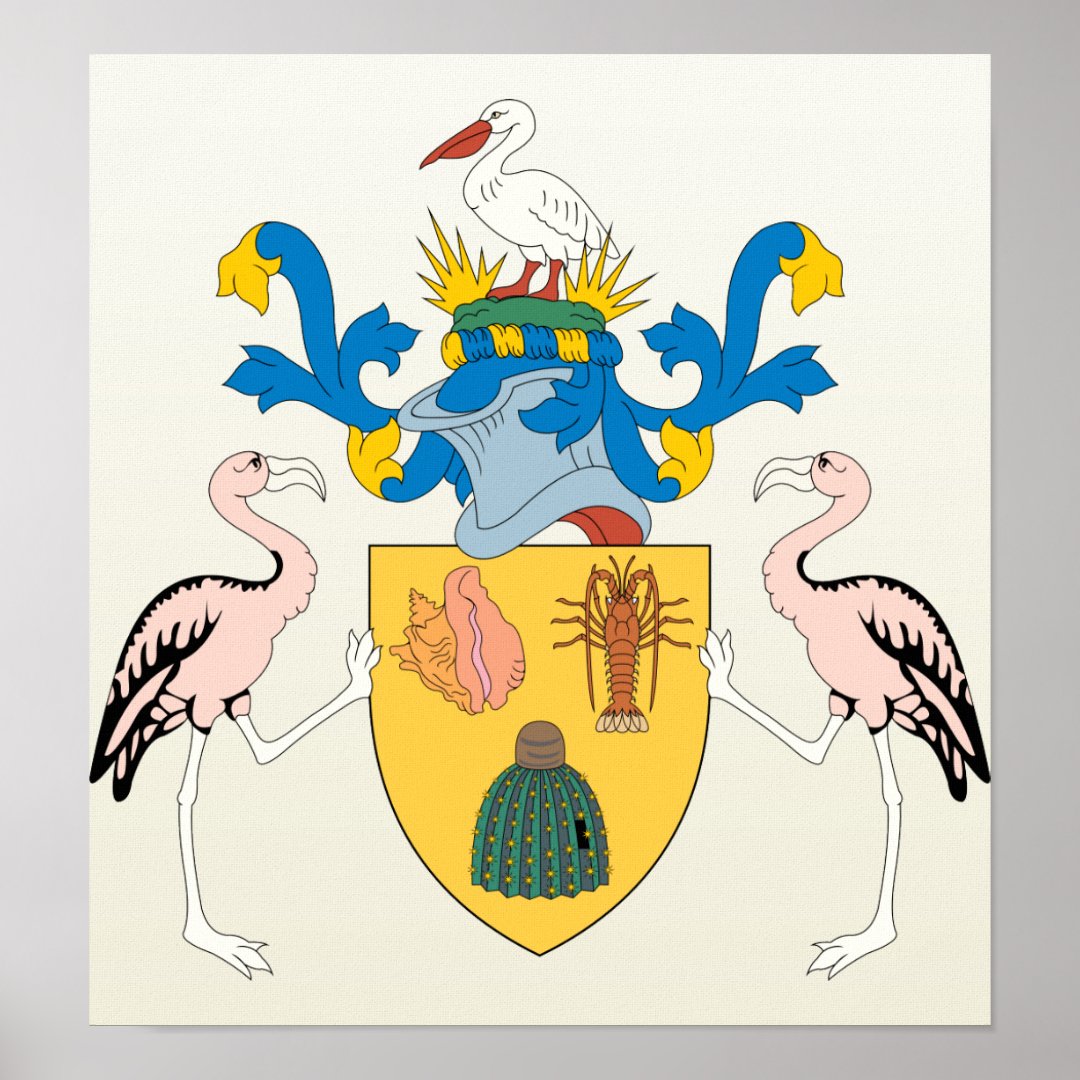 Turks And Caicos Islands Coat of Arms detail Poster | Zazzle