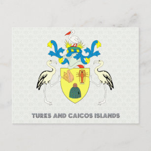 Turks and caicos islands coat of arms postcard