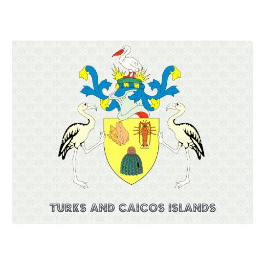 Turks and caicos islands coat of arms postcard | Zazzle.com