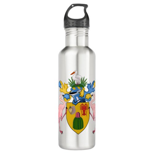 turks and caicos islands emblem stainless steel water bottle