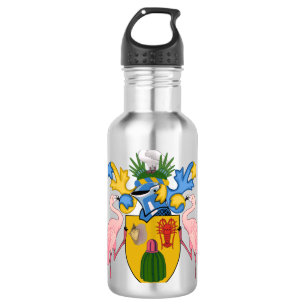turks and caicos islands emblem stainless steel water bottle