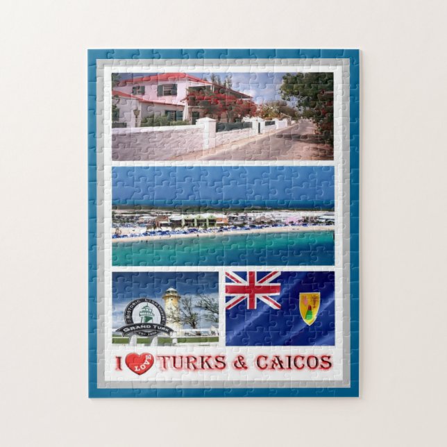 Turks and Caicos Islands - I Love - Jigsaw Puzzle (Vertical)
