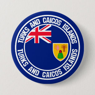 Turks and Caicos Islands Round Emblem Button