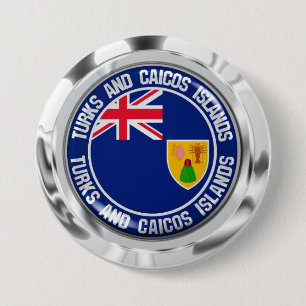Turks and Caicos Islands Round Emblem Button