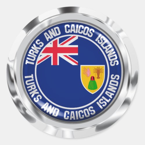 Turks and Caicos Islands Round Emblem Classic Round Sticker