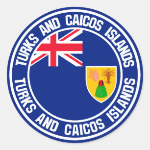 Turks and Caicos Islands Round Emblem Classic Round Sticker