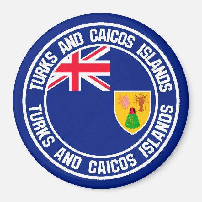 Turks and Caicos Islands Round Emblem Magnet (Front)