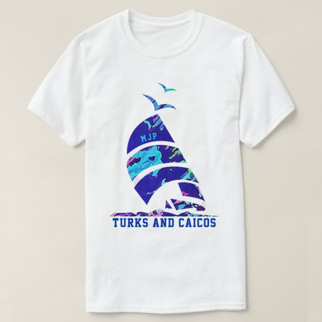 Turks and Caicos Islands Sailboat Vacation T-Shirt (Design Front)