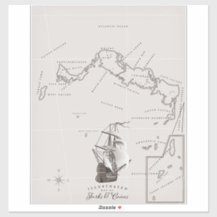 Turks and Caicos Map Sticker