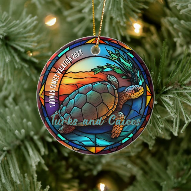 Turks and Caicos Vacation Souvenir  Ceramic Ornament (Tree)