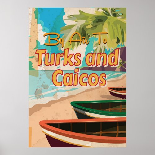 Turks and Caicos Vintage Travel Poster