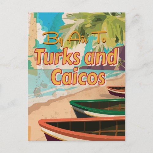 Turks and Caicos Vintage Travel Poster Postcard