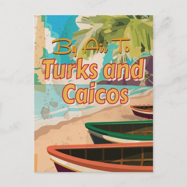 Turks and Caicos Vintage Travel Poster Postcard (Front)